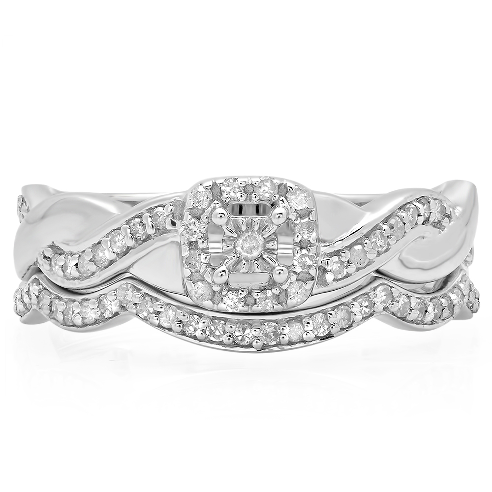 Buy 22.30 mm 0.30 Carat (ctw) Sterling Silver Round Cut Diamond Ladies