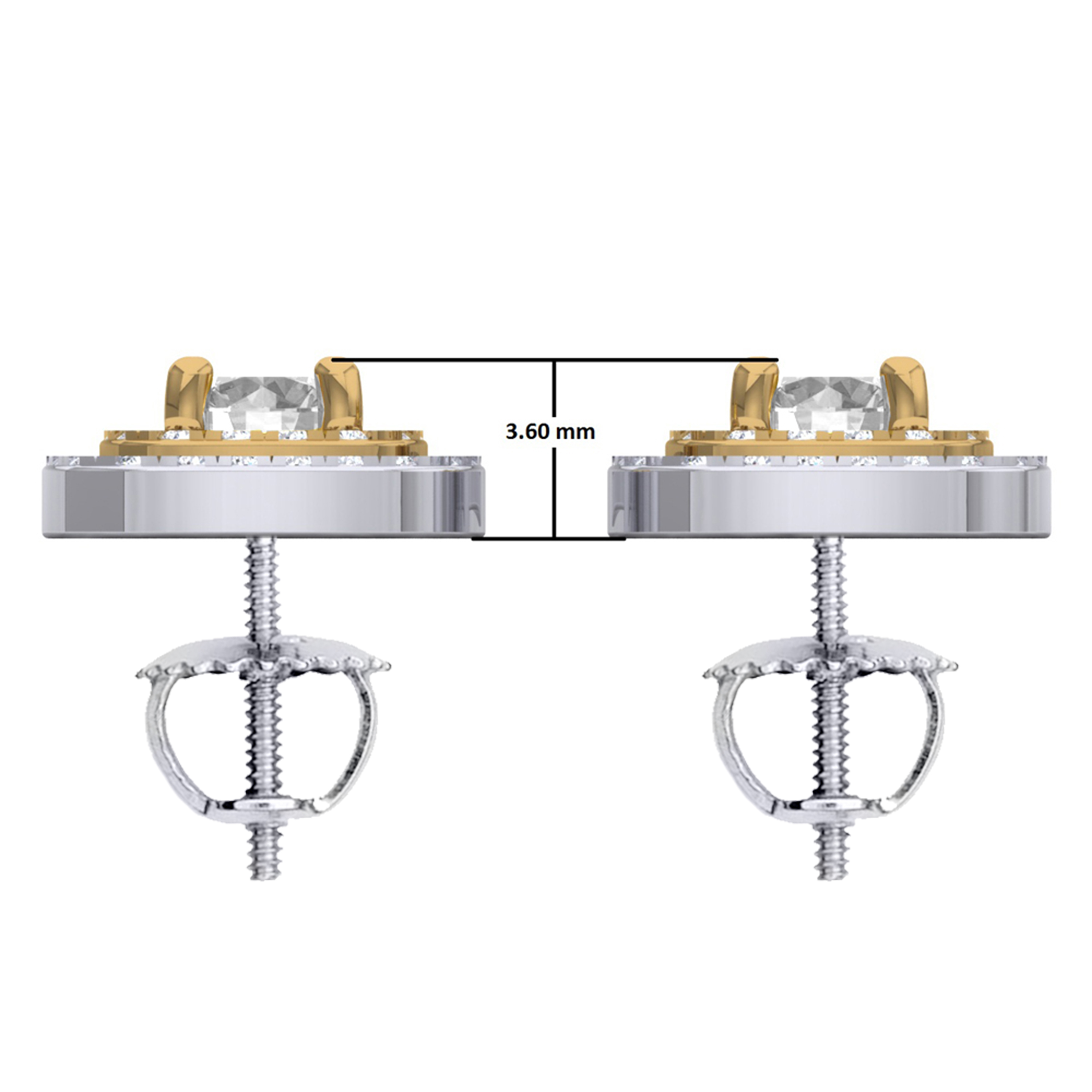 Buy 3.60 mm 0.90 Carat (ctw) 10K White & Yellow Gold Two Tone Round