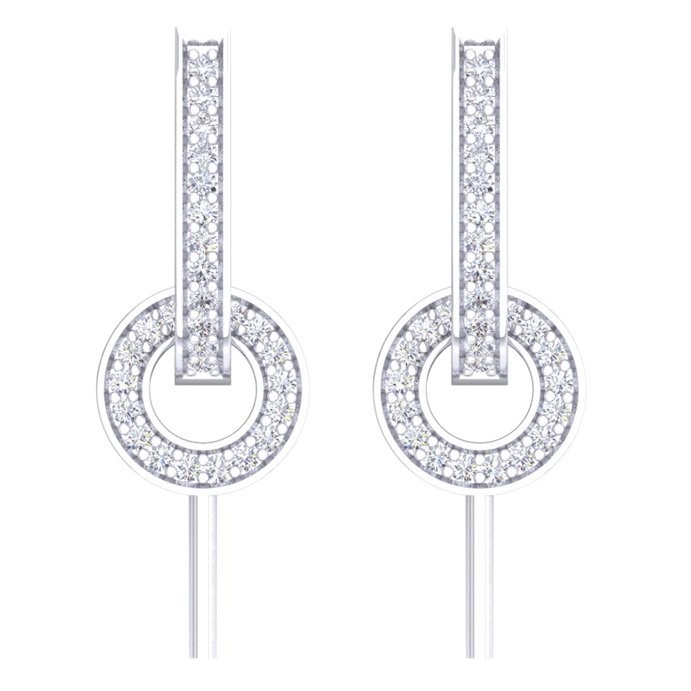 Buy 24 mm 0.30 Carat (ctw) 10K White Gold Round White Diamond Ladies