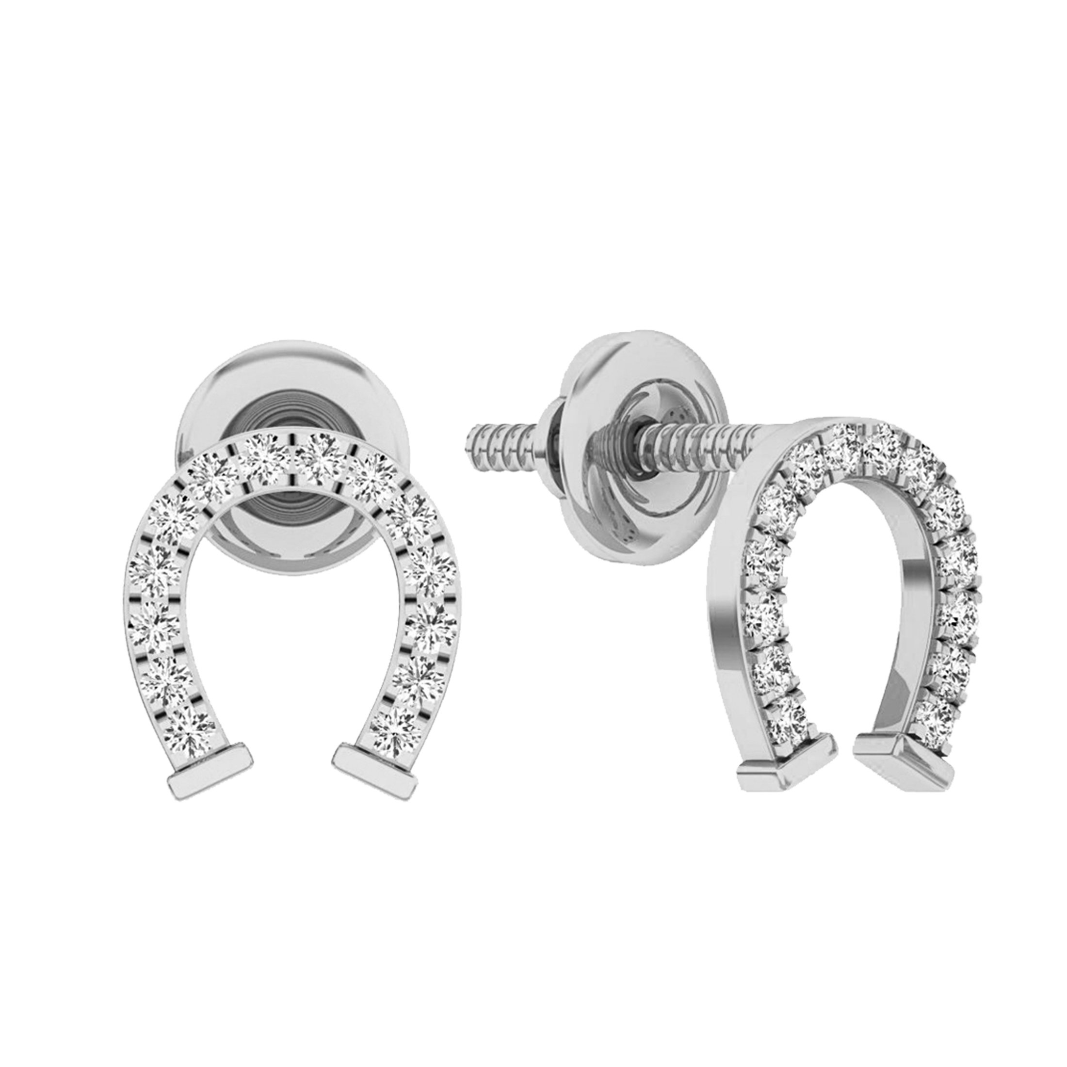 Diamond horseshoe deals earrings white gold