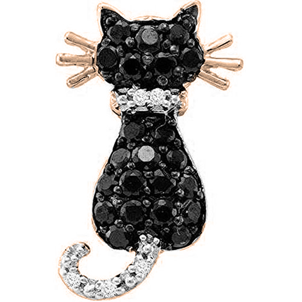 Black diamond cat necklace sales