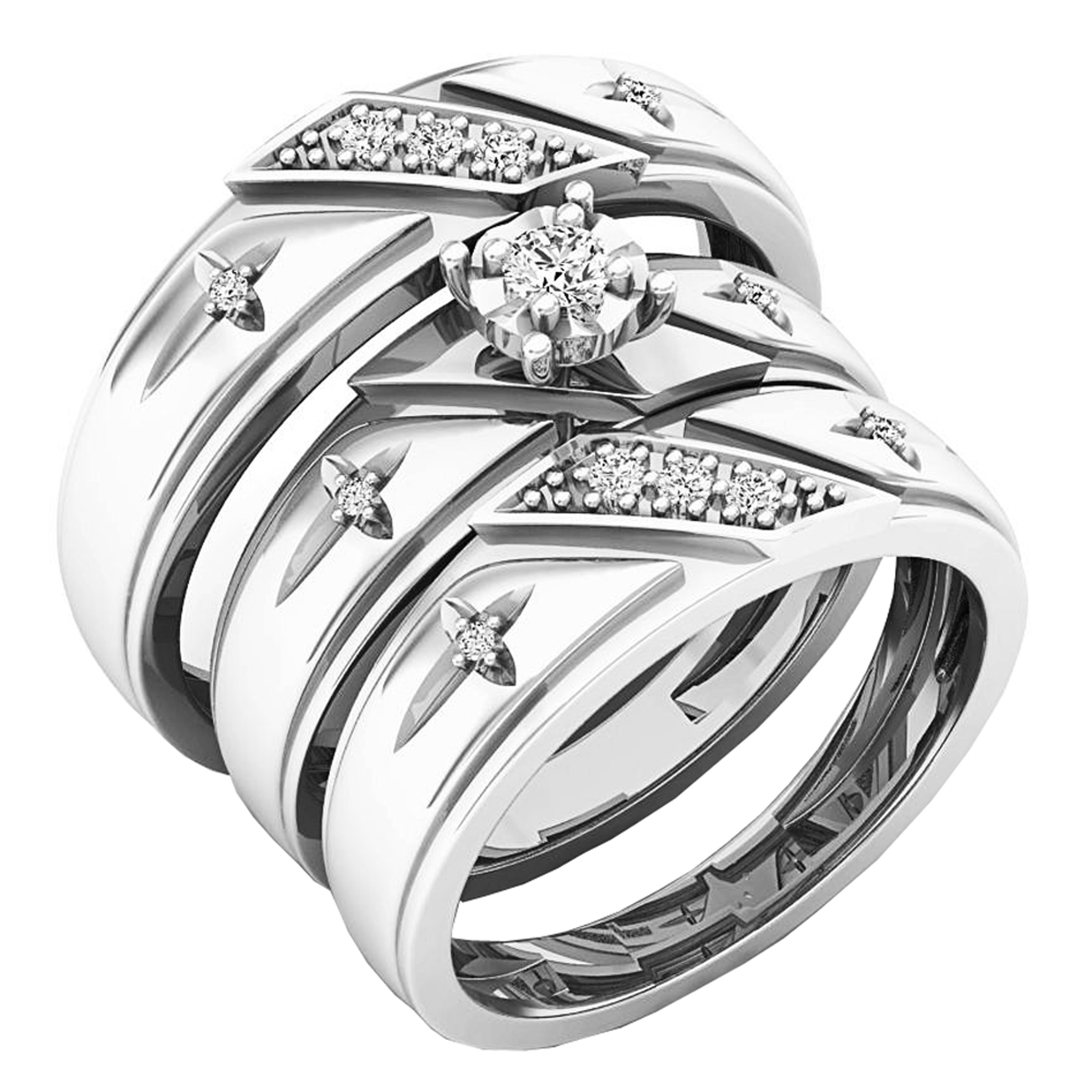 Dazzling Half Halo 2.25 Carat Round Cut Diamond Moissanite Engagement Ring Wedding 10k Solid White Gold Gift For Her Promise Ring Anniversary Trio Se
