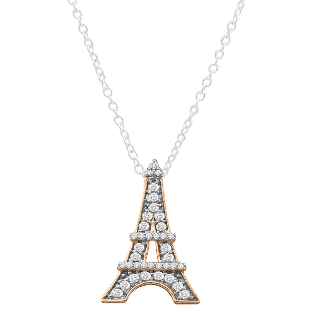 Eiffel tower hot sale diamond necklace