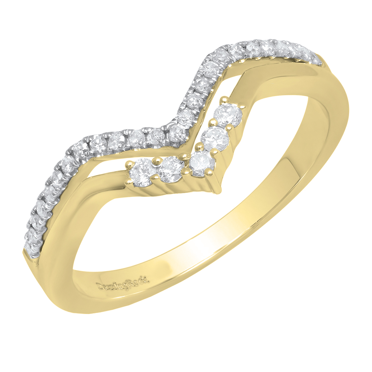 Chevron Ring with 0.25 Carat TW of Diamonds in 10kt Yellow Gold