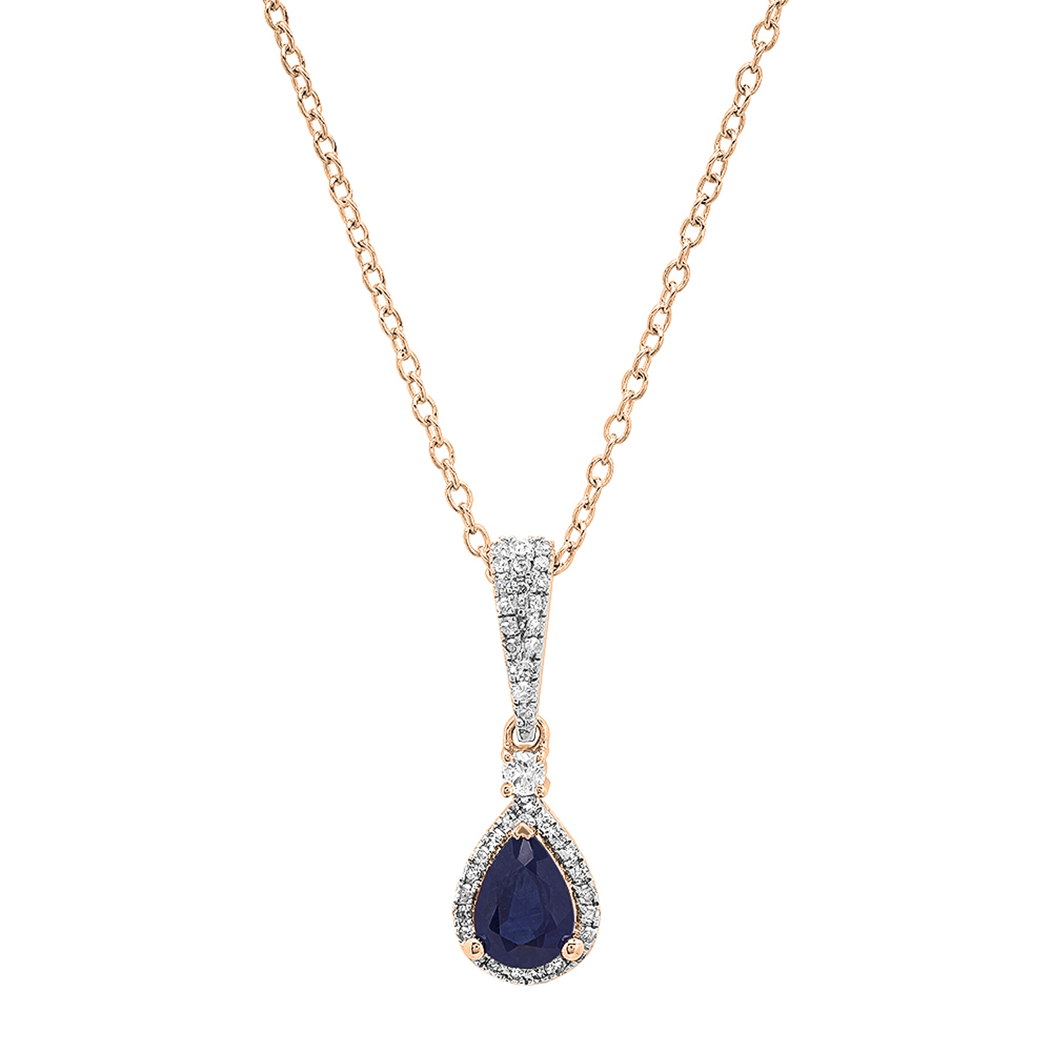 Teardrop Sapphire Necklace Rose Gold | Luo, 18K Yellow Gold