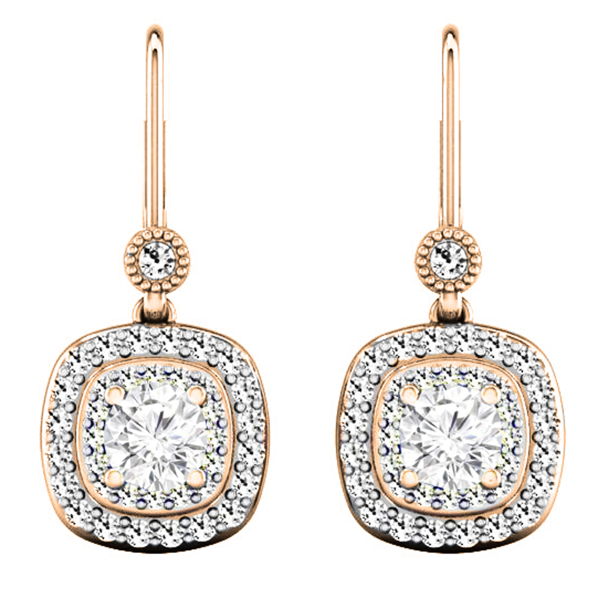 Buy 21.33 MM 1.05 Carat (ctw) 18K Rose Gold Round White Diamond Ladies