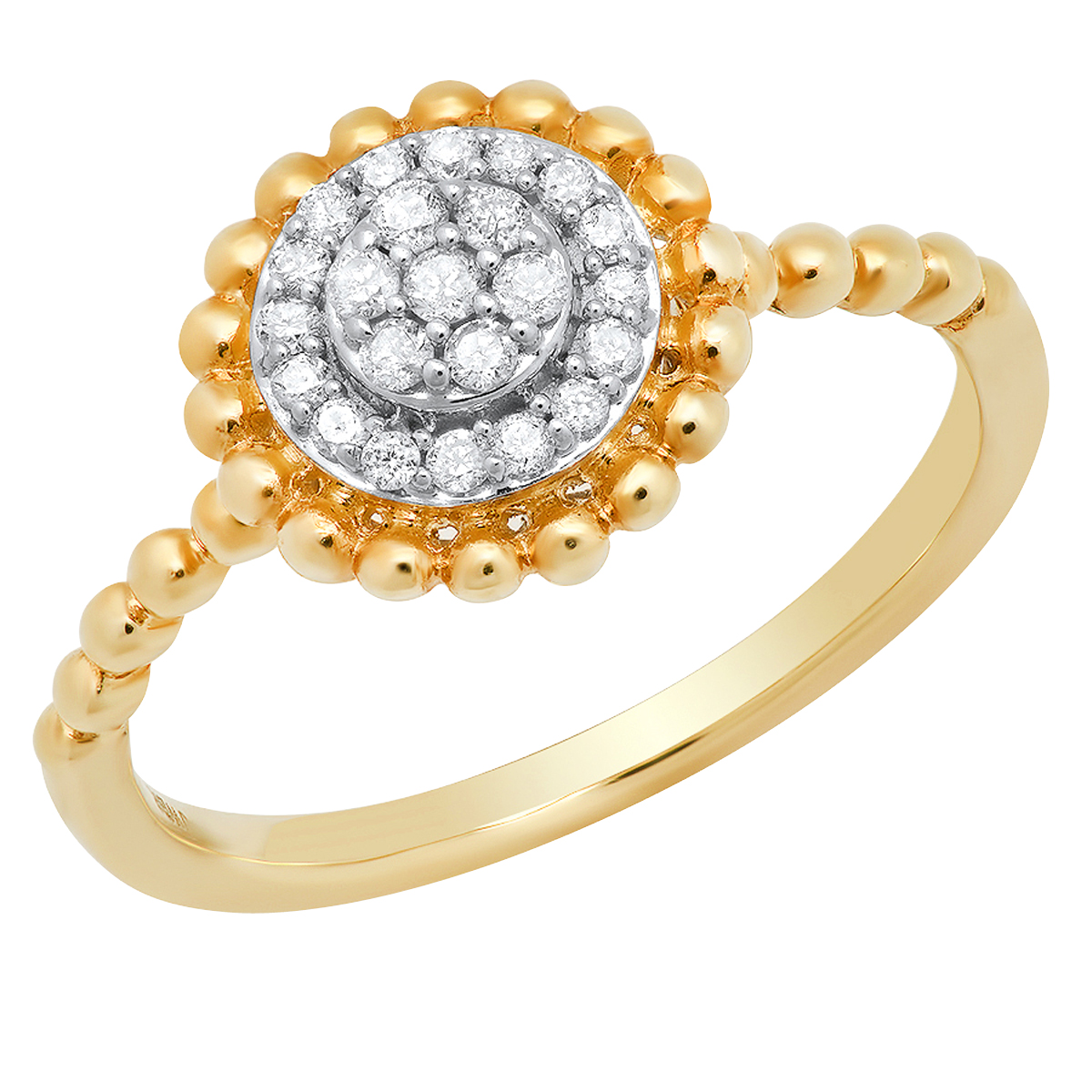 Dazzlingrock Collection 0.07ct Diamond Engagement Ring - 10K Yellow Gold, Crown Style, Size 10 - View #3