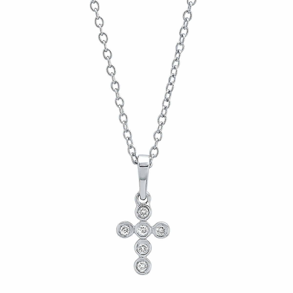 0.10 Carat DGLA Certified Round Diamond Cross Pendant For Women With 18 Inch Chain - View #8
