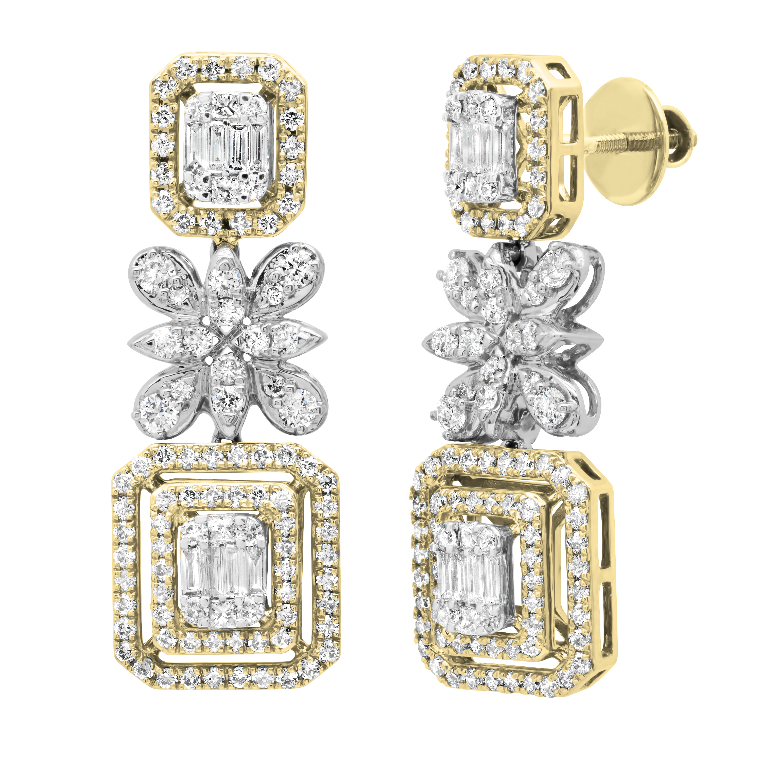 Baguette Diamond Pave Statement Drop Earrings – Bespoke Fine Jewelry Ltd