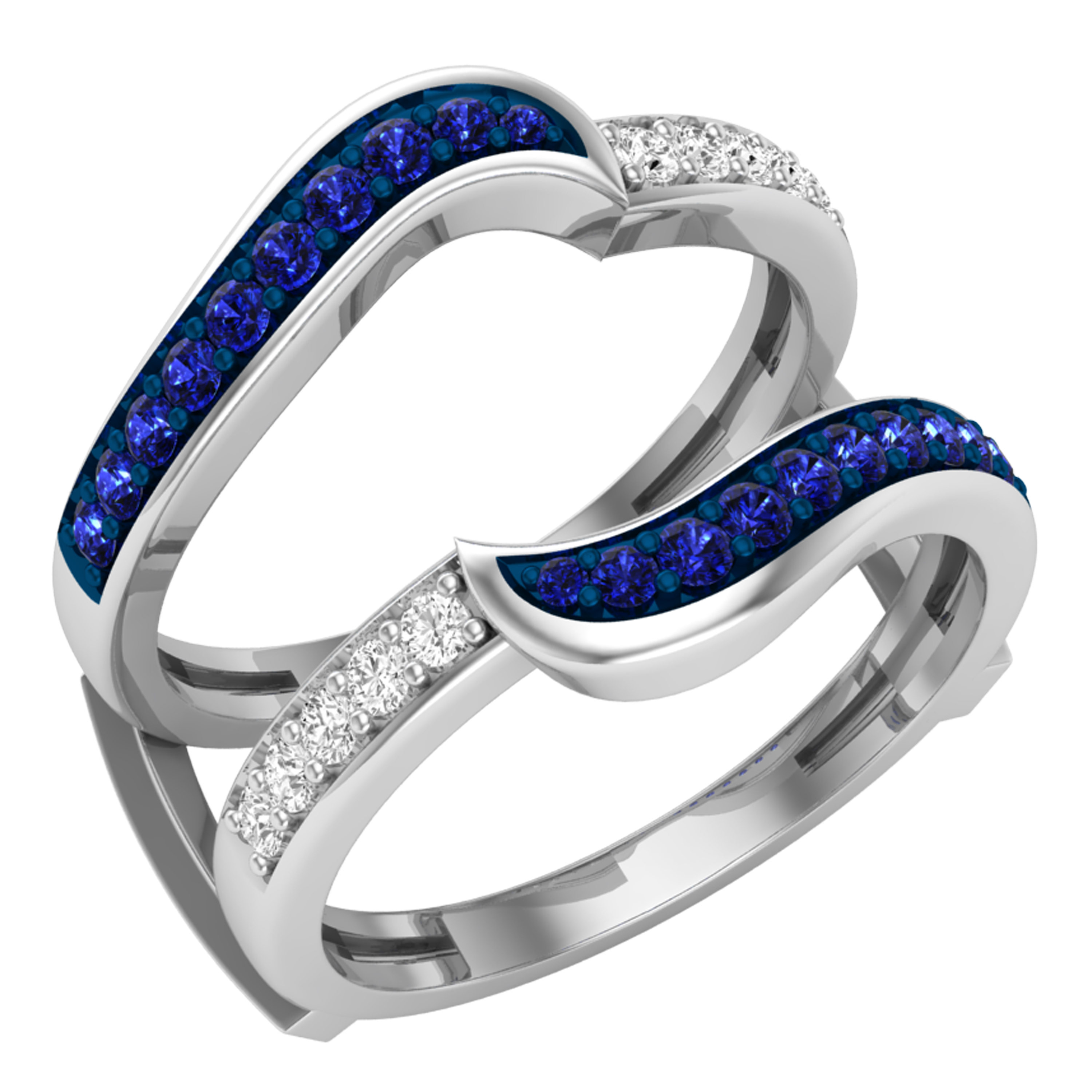 Buy 1.00 Carat (ctw) Round Diamond Ladies Wedding Enhancer Guard Double Ring  Band 1 CT Platinum Online at Dazzling Rock