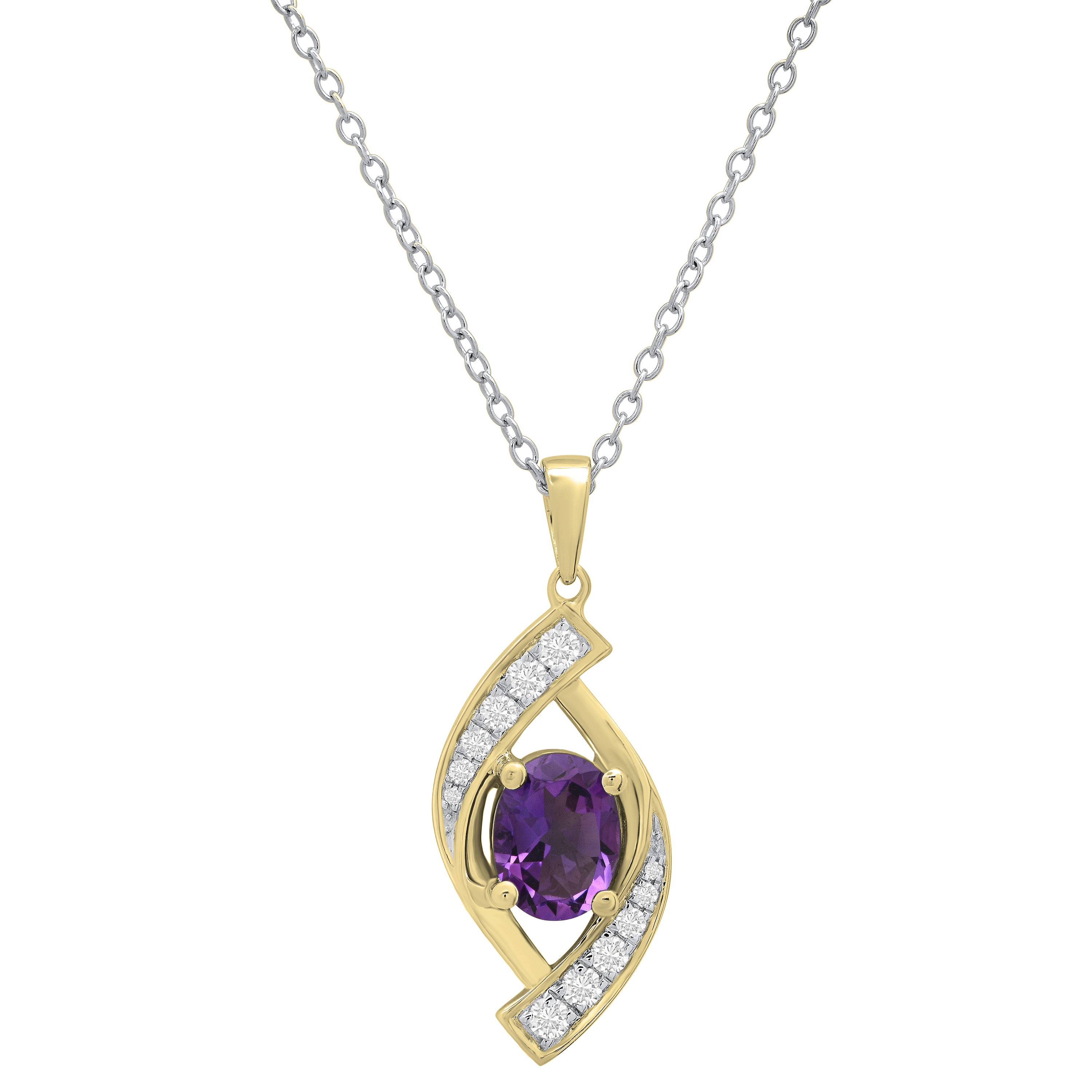 Dazzlingrock Marquise Gemstone & Diamond Infinity Pendant – Sterling Silver With 18" Chain