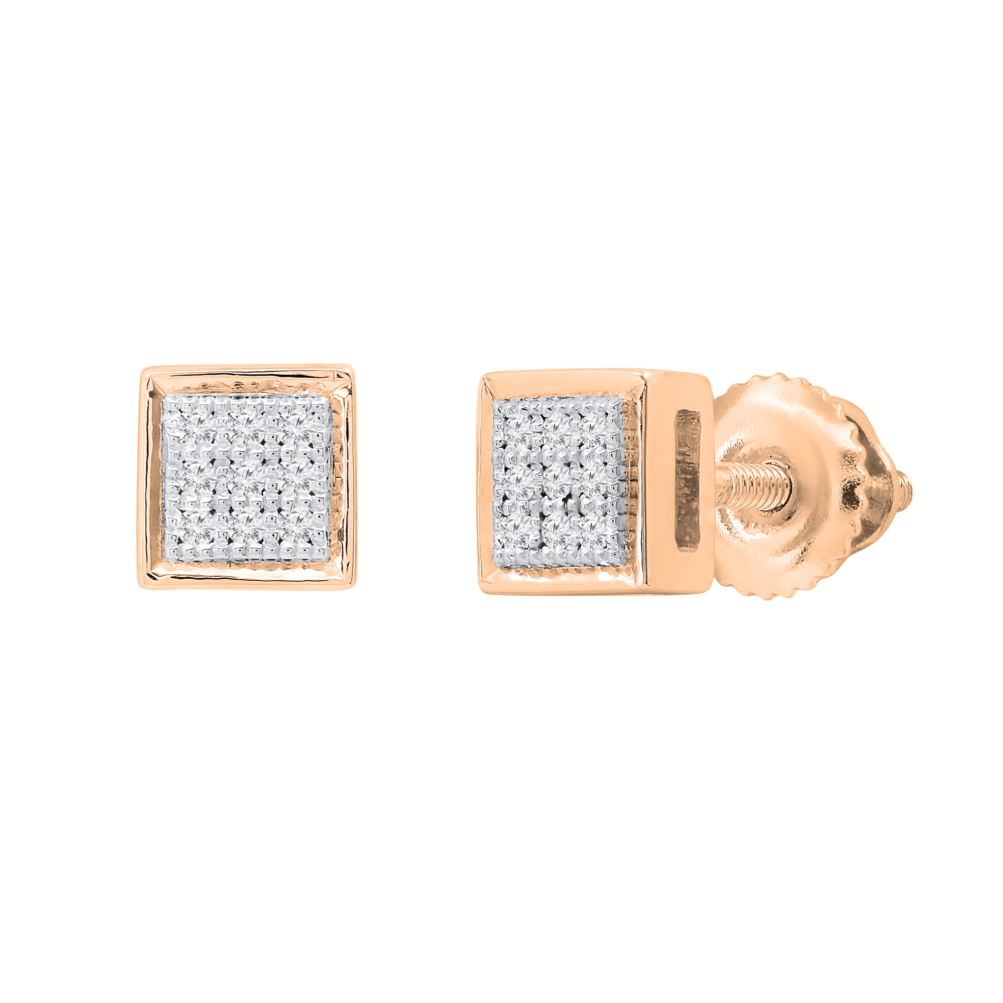 Mini Diamond Rock Stud Earrings