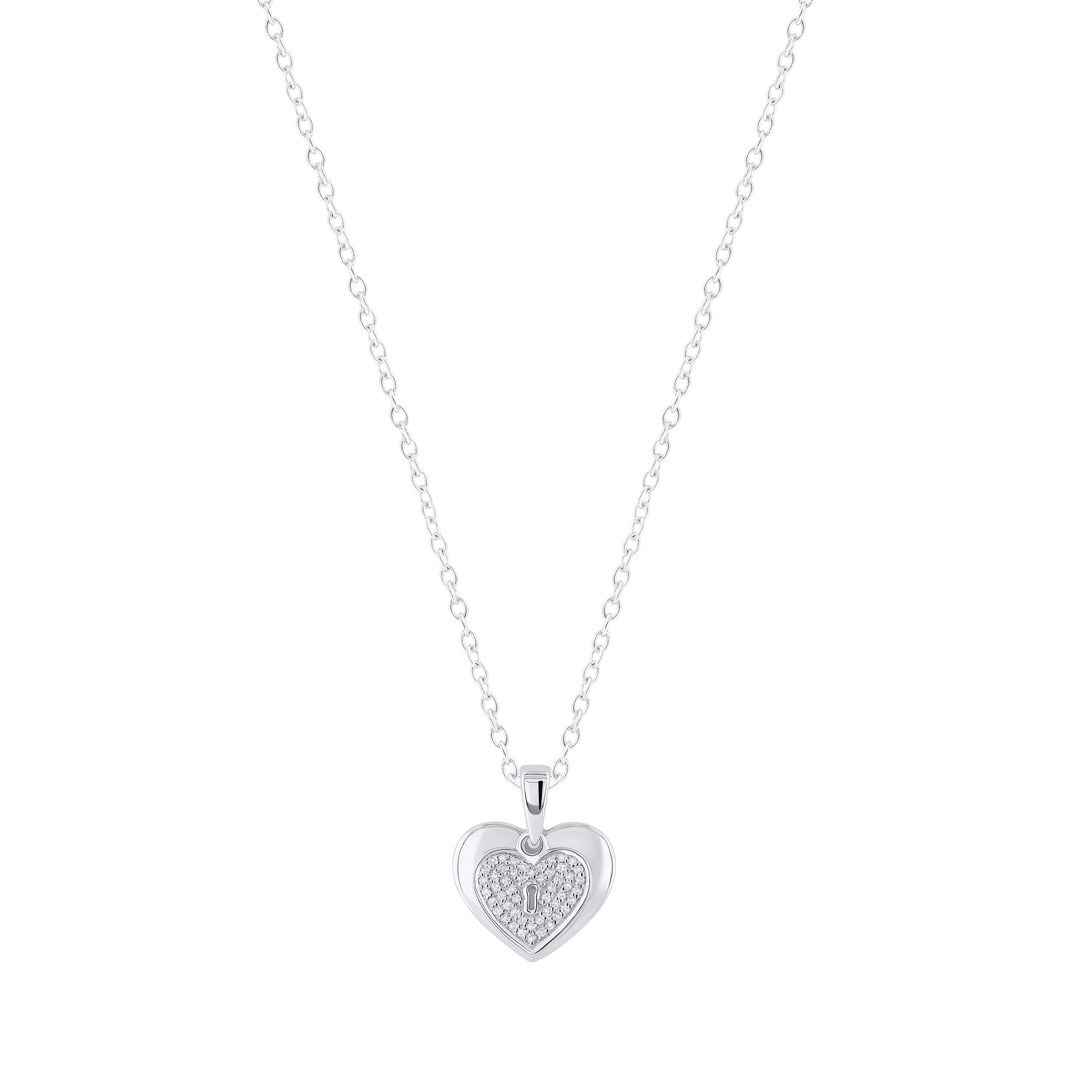 14kt Gold Full Diamond Love Lock Necklace