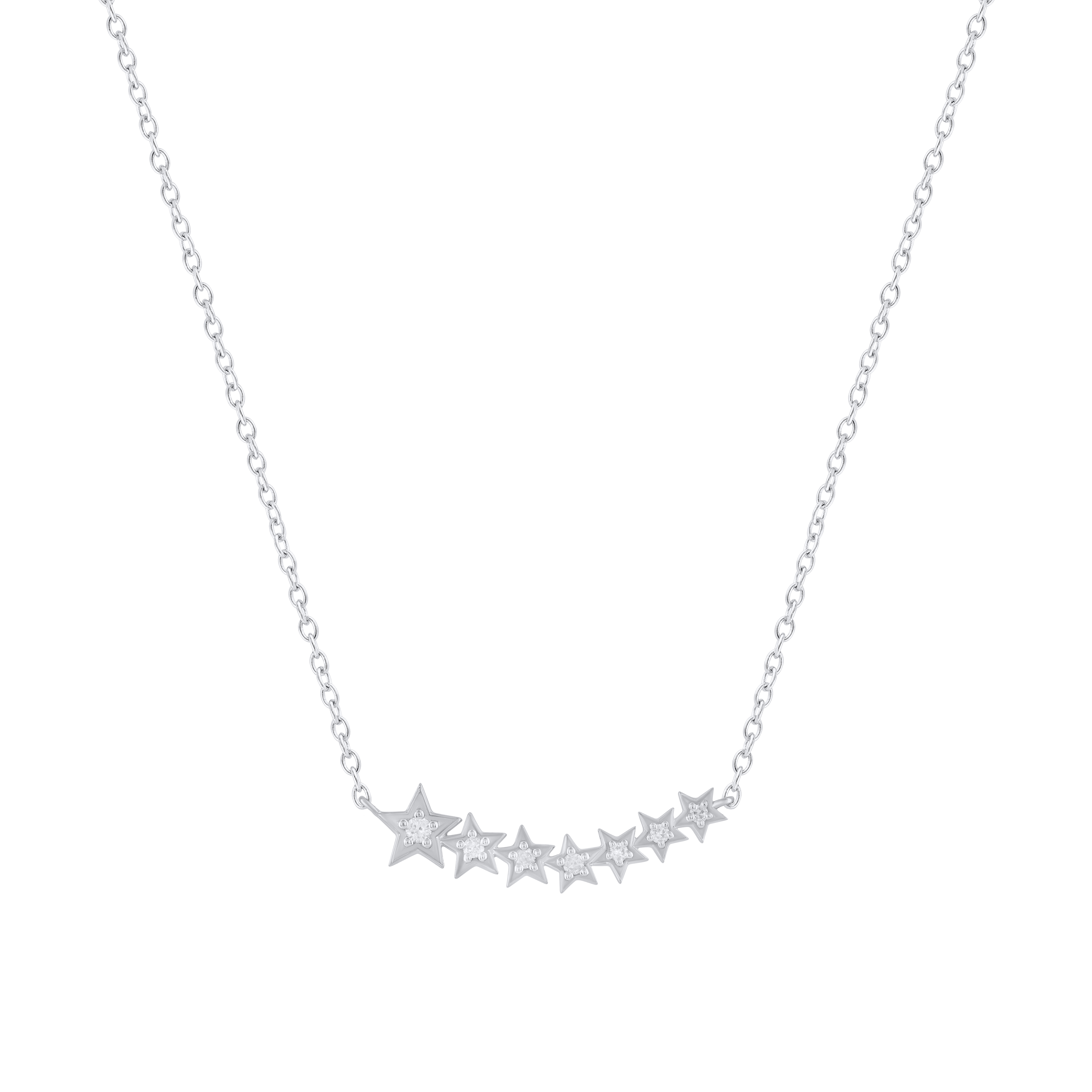 【STAR JEWELRY】DIAMOND 7 STONES NECKLACE DIAMOND 7 STONES NECKLACE(2ZN2177)K18 ネックレス｜スター